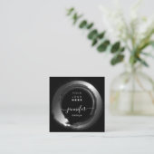 Zwart Wit Lijst Custom QR LOGO SHOP Vierkante Visitekaartje (Staand voorkant)
