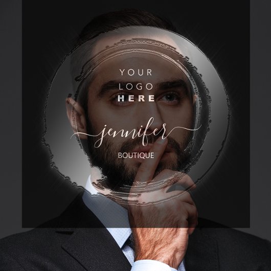 Zwart Wit Lijst Custom QR LOGO SHOP Vierkante Visitekaartje