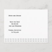 Zwart, wit lijst eenvoudig bruiloft Opslaan Datum Aankondigingskaart (Achterkant)