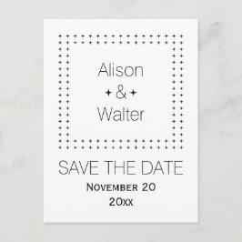 Zwart, wit lijst eenvoudig bruiloft Opslaan Datum Aankondigingskaart