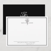 Zwart wit Lijst - Flowers & Hope op maat Notitiekaartje (Voorkant / Achterkant)
