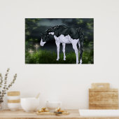 Zwart-wit Lijst Overo Paint Horse Poster (Keuken)