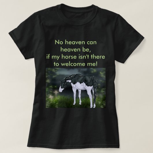 Zwart-wit Lijst Overo Paint Horse T-shirt (Design voorkant)