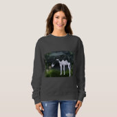 Zwart-wit Lijst Overo Paint Horse Trui (Voorkant volledig)