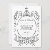 Zwart & Wit  Lijst Trouwfoto Bedankkaart (Voorkant)