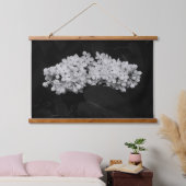 Zwart-wit Lilacs Bloemenfotografie Hangend Wandkleed (Slaapkamer)