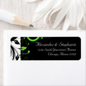 Zwart/wit/lime groen vet werveling bruiloft etiket (Insitu)