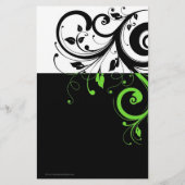 Zwart/Wit/Lime Groen Vette Spiraal Programma Flyer (Achterkant)