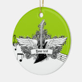 Zwart wit limoen elektrisch gitaar & ornament vleu (Links)