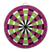 Zwart wit Limoen en Paars dartboard Dartbord (Voorkant)
