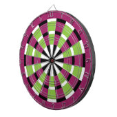 Zwart wit Limoen en Paars dartboard Dartbord (Voorkant Rechts)
