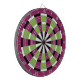 Zwart wit Limoen en Paars dartboard Dartbord (Voorkant Links)