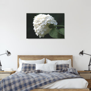 Zwart Wit Limoen Hydrangea Bloemdoek Canvas Afdruk