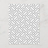 Zwart-wit Lineair Blok Patroon - Wit Briefkaart (Voorkant)