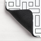 Zwart-wit Lineair Blok Patroon - Wit Muismat (Hoek)