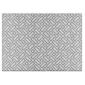 Zwart-wit Lineair Blok Patroon - Wit Snijplank (Voorkant)