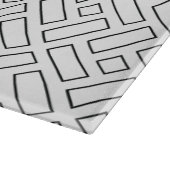 Zwart-wit Lineair Blok Patroon - Wit Snijplank (Hoek)