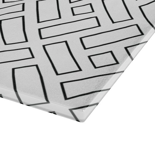 Zwart-wit Lineair Blok Patroon - Wit Snijplank (Hoek)