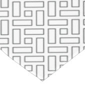 Zwart-wit Lineair Blok Patroon - Wit Tafelkleed (Gekanteld)