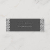 Zwart & Wit  Linnen & Kant Mini Visitekaartje (Achterkant)