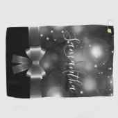 Zwart-wit lint golfhanddoek (Horizontaal)
