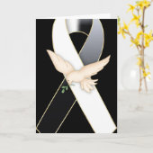 Zwart-wit lint met Dove Awareness Kaart (Gele Bloem)