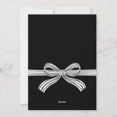 Zwart-Wit Lint Plat Kerst Foto Kaart (Achterkant)