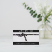 Zwart-wit lint visitekaartje (Staand voorkant)