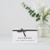 Zwart-wit lint visitekaartje (Staand voorkant)