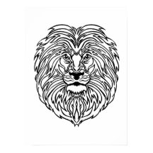 Zwart-wit lion Poster afdrukken, 13 x 19 inch