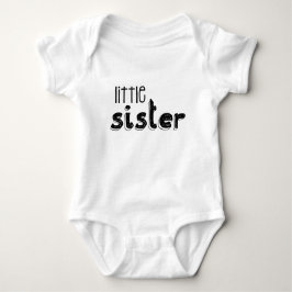 Zwart-wit Little Sister Typografie Romper