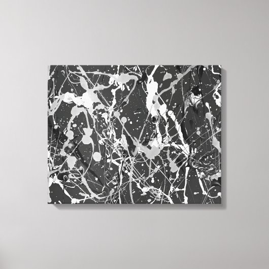 ZWART-WIT LIX - Actie schilderen -Abstract- Canvas Afdruk (Voorkant)