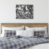 ZWART-WIT LIX - Actie schilderen -Abstract- Canvas Afdruk (Insitu (Slaapkamer))