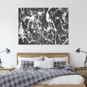 ZWART-WIT LIX - Actie schilderen -Abstract- Canvas Afdruk (Insitu (Slaapkamer))