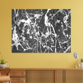 ZWART-WIT LIX - Actie schilderen -Abstract- Canvas Afdruk (Insitu (Woonkamer))