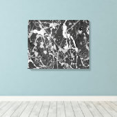 ZWART-WIT LIX - Actie schilderen -Abstract- Canvas Afdruk (Insitu (Houten vloer))