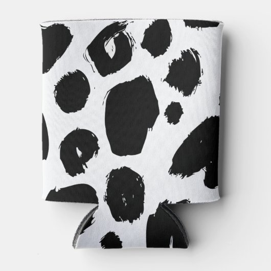 Zwart-wit Loepard Print Koelbox Blikjeskoeler (Voorkant)