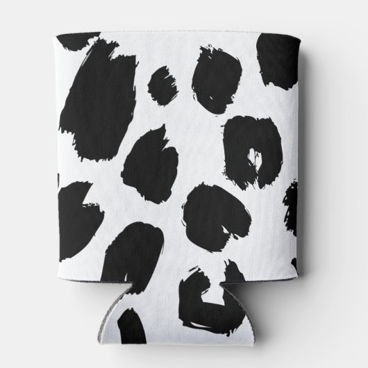 Zwart-wit Loepard Print Koelbox Blikjeskoeler (Achterkant)