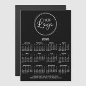 Zwart-wit Logo 2026 Magnetische Kalender (Voorkant / Achterkant)