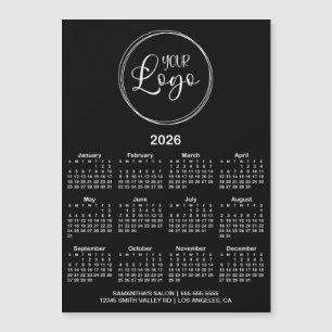 Zwart-wit Logo 2026 Magnetische Kalender