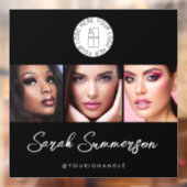 Zwart Wit Logo 3 Foto Make-up Studio Raamsticker (Vel 2)