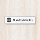 Zwart-wit - Logo - Alle bezoekers komen hier binne Deurbordje (Voorkant)