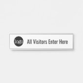 Zwart-wit - Logo - Alle bezoekers komen hier binne Deurbordje (Voorkant)