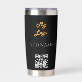 Zwart wit logo bedrijf geïsoleerde drinkbeker (Achterkant)