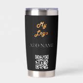 Zwart wit logo bedrijf geïsoleerde drinkbeker (Voorkant)