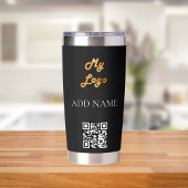 Zwart wit logo bedrijf geïsoleerde drinkbeker