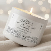 Zwart-wit logo Bloemen Kaars Label