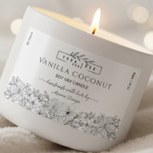 Zwart-wit logo Bloemkaarslabel