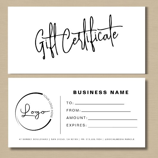 Zwart Wit Logo Cadeaubonnen