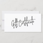 Zwart Wit Logo Cadeaubonnen (Voorkant)